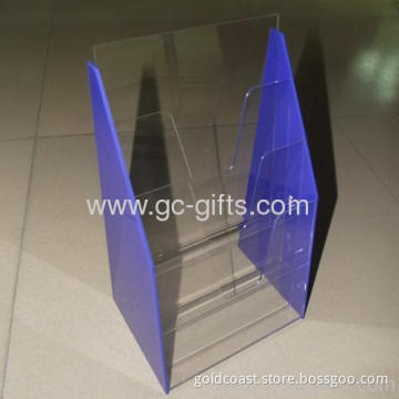 Clear And Blue Display Stander For Brochure 